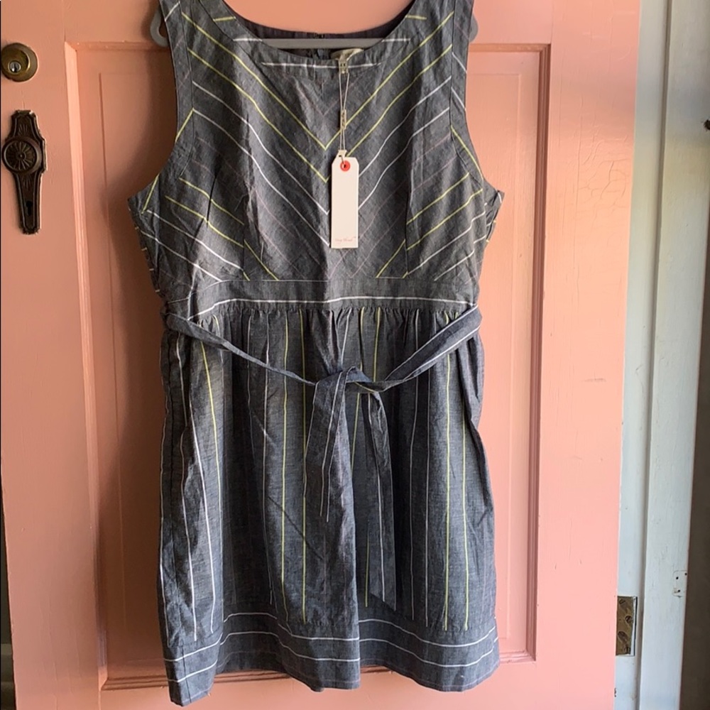 NWT Young Threads Chambray Belted Dress sz 4X